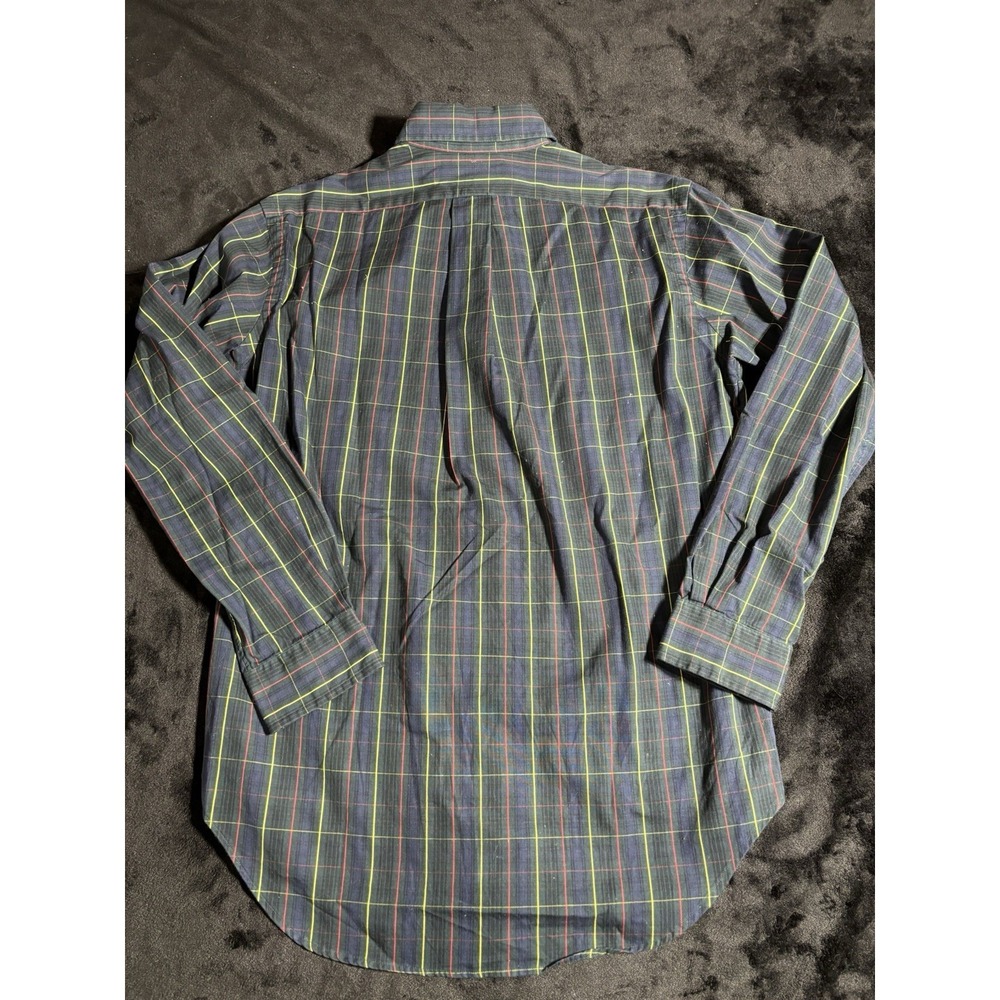 Ralph Lauren Green Plaid Button Down Classic Fit Dress Shirt Men's 14.5 32/33 - Picture 8 of 10
